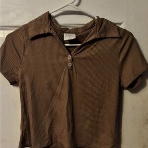 Olivia Rae Brown Button Down Shirt